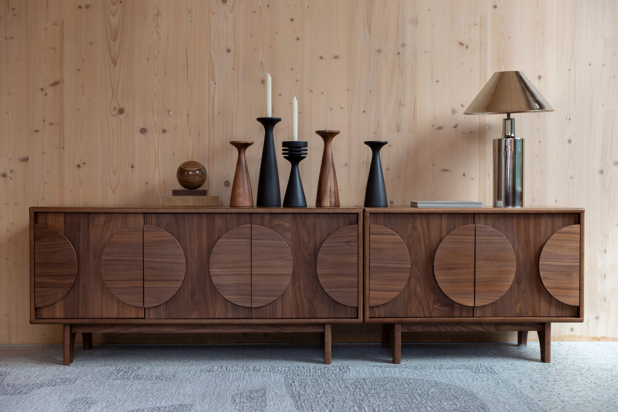 Zuiver Groove Walnut Wood Sideboard | 3 Doors
